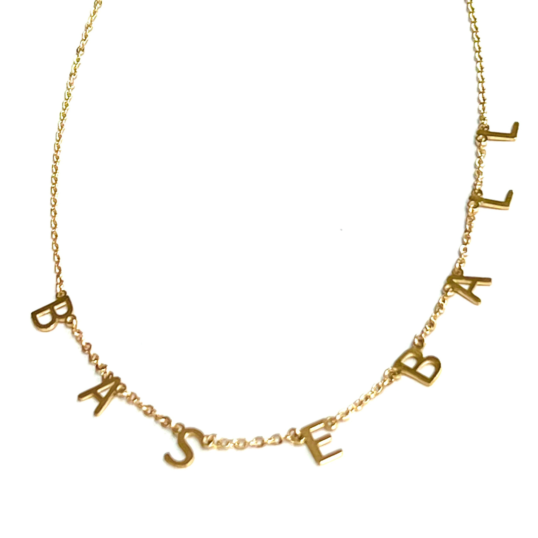 BASEBALL Necklace product picture. Close up picture of the product to show the details.
