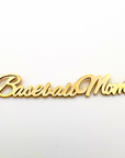 Close up picture of "Baseball Mom" Necklace in gold