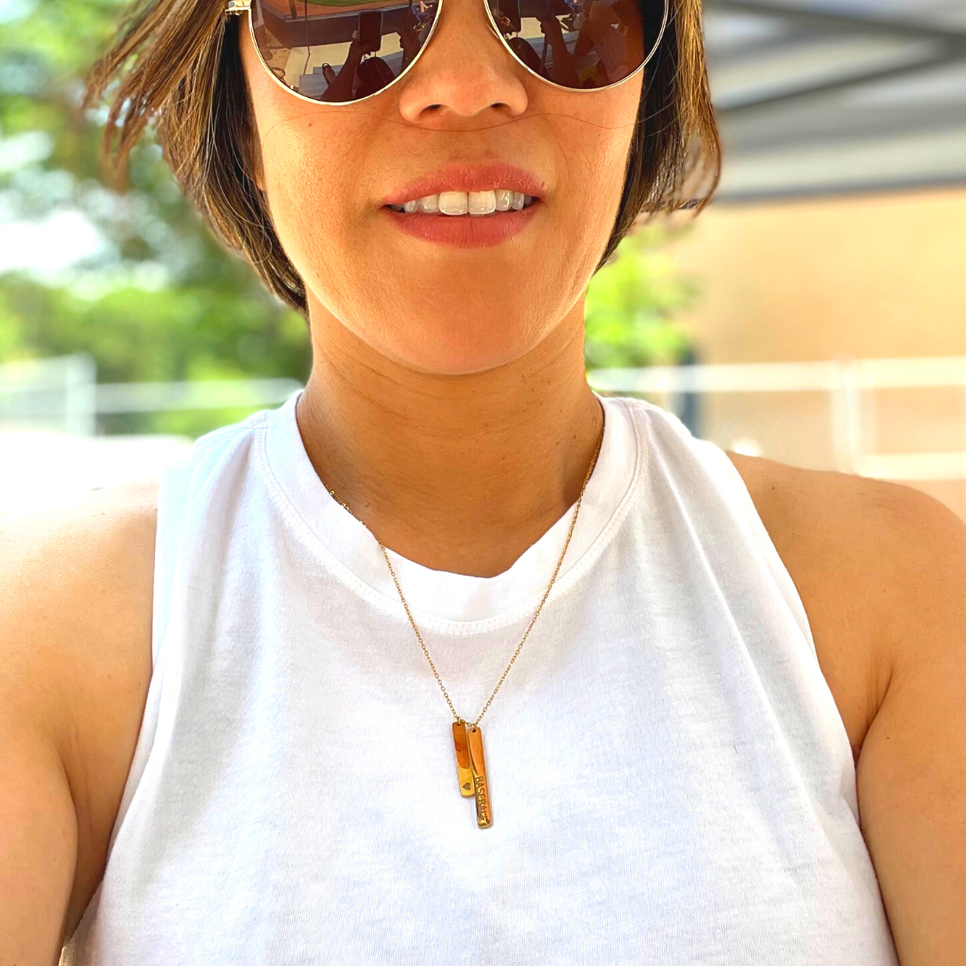 Love Baseball Bar Necklace lifestyle product picture 1