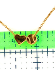 baseball necklace charm size picture for the Heart and Baseball necklace with charm